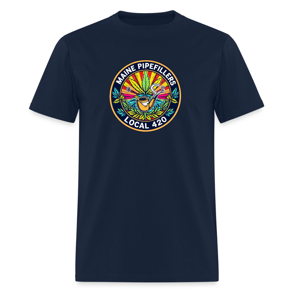 MAINE PIPEFILLERS LOCAL 420 2 EMBLEM Men's T-Shirt - navy