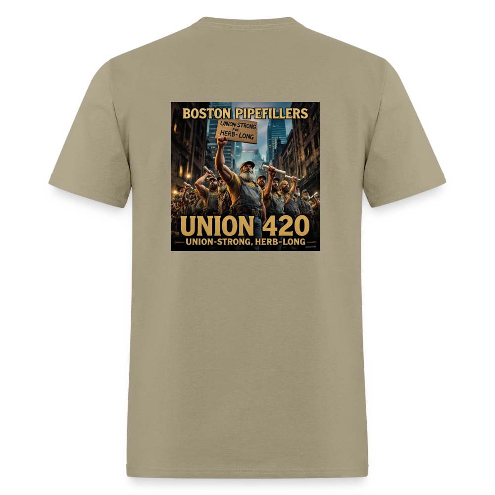 NEW ENGLAND PIPEFILLERS UNION 420 Men's T-Shirt - khaki