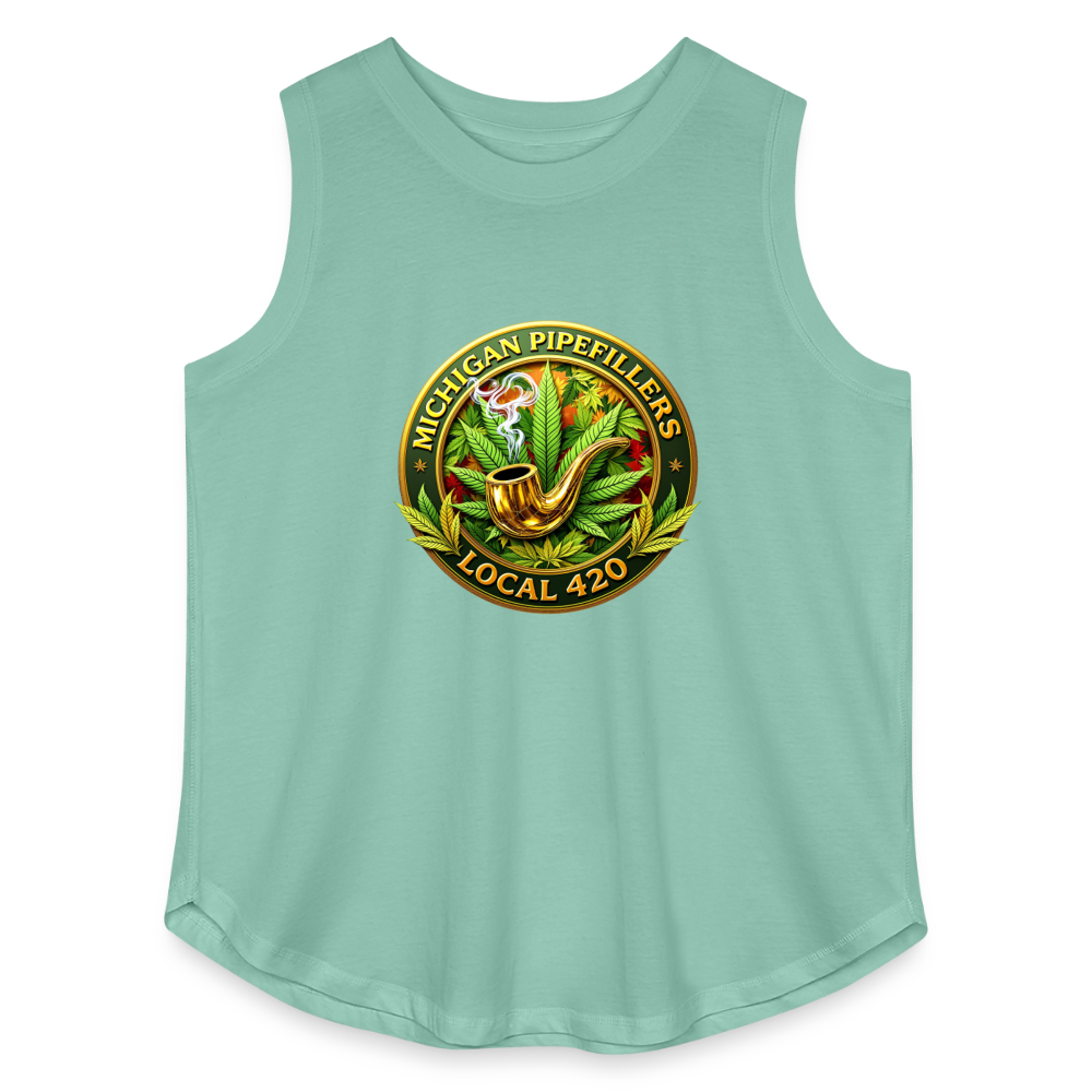 MICHIGAN PIPEFILLERS LOCAL 420 F/B DESIGN Women's Curvy Relaxed Tank Top - saltwater