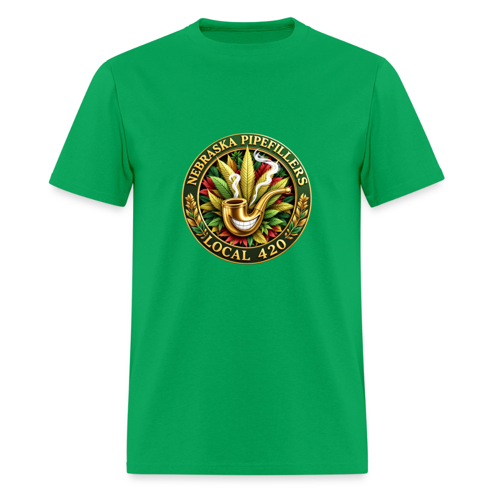 NEBRASKA PIPEFILLERS LOCAL 420 Men's T-Shirt - bright green