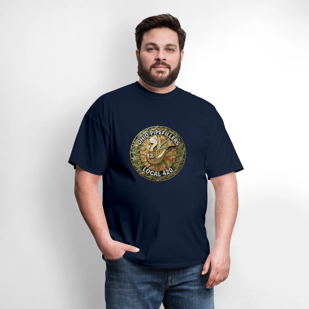 OHIO PIPEFILLERS LOCAL 420  Men's T-Shirt - navy