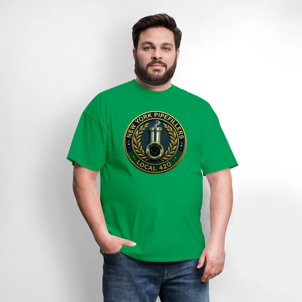 NEW YORK PIPEFILLERS LOCAL 420 F/B DESIGNS Men's T-Shirt - bright green