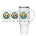 MICHIGAN PIPEFILLERS LOCAL 420 40oz Stainless Steel Travel Tumbler - white