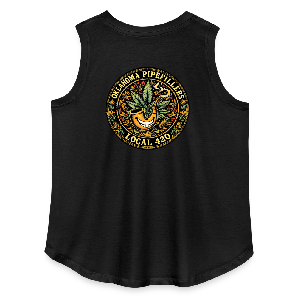 OKLAHOMA PIPEFILLERS LOCAL 420  F/B DESIGNS Women's Curvy Relaxed Tank Top - black