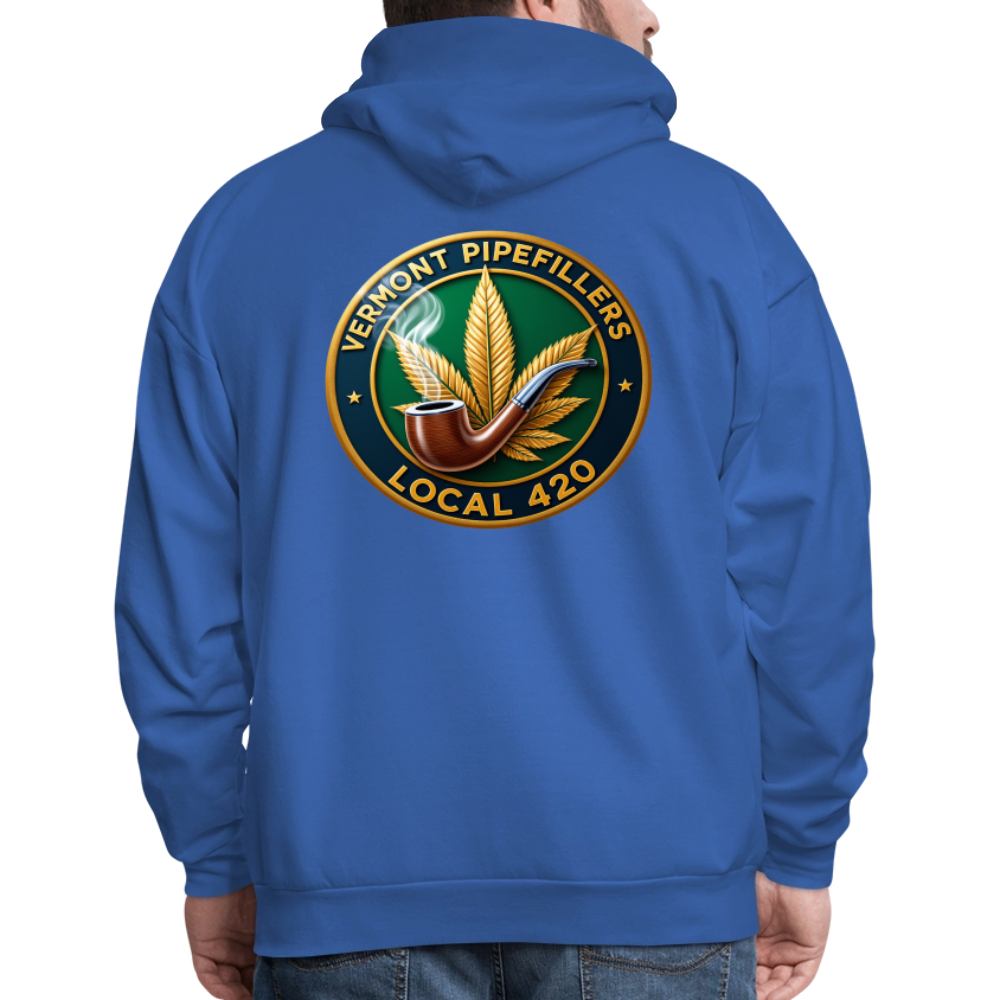 VERMONT PIPEFILLERS LOCAL 420 2 EMBLEM Men's Hoodie - royal blue