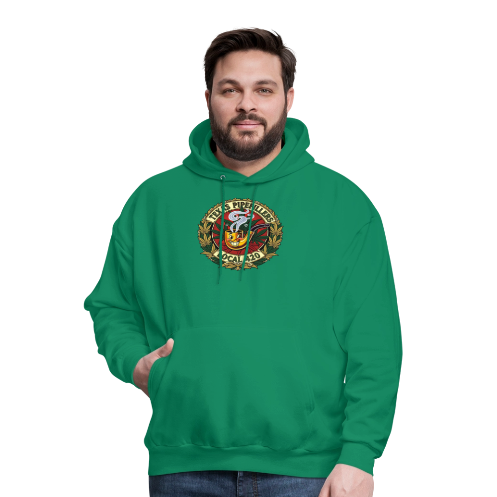 TEXAS PIPEFILLERS LOCAL 420 F.B DESIGN Men's Hoodie - kelly green
