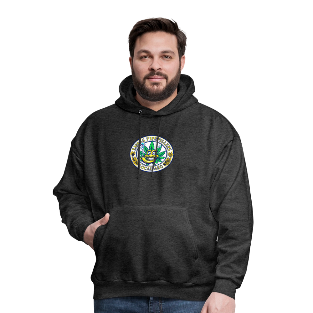 KANSAS PIPEFILLERS LOCAL 420 F/B DESIGNS Men's Hoodie - charcoal grey