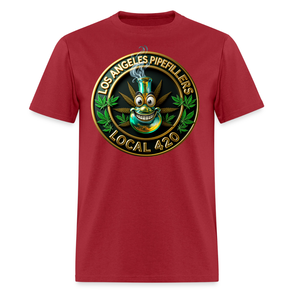 LOS ANGELES PIPEFILLERS LOCAL 420 F/B DESIGNS Men's T-Shirt - true red