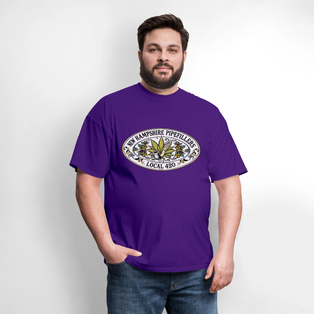 NEW HAMPSHIRE PIPEFILLERS LOCAL 420 2 EMBLEM Men's T-Shirt - purple
