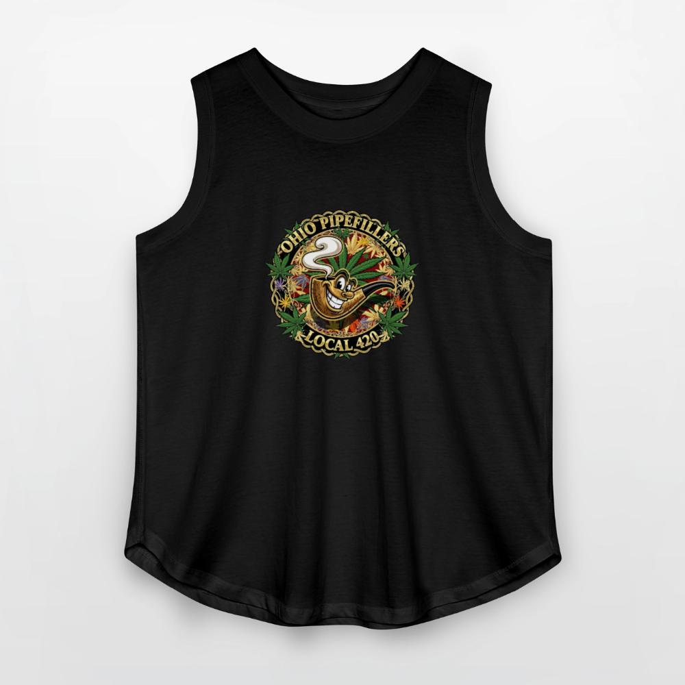 OHIO PIPEFILLERS LOCAL 420 Women's Curvy Relaxed Tank Top - black