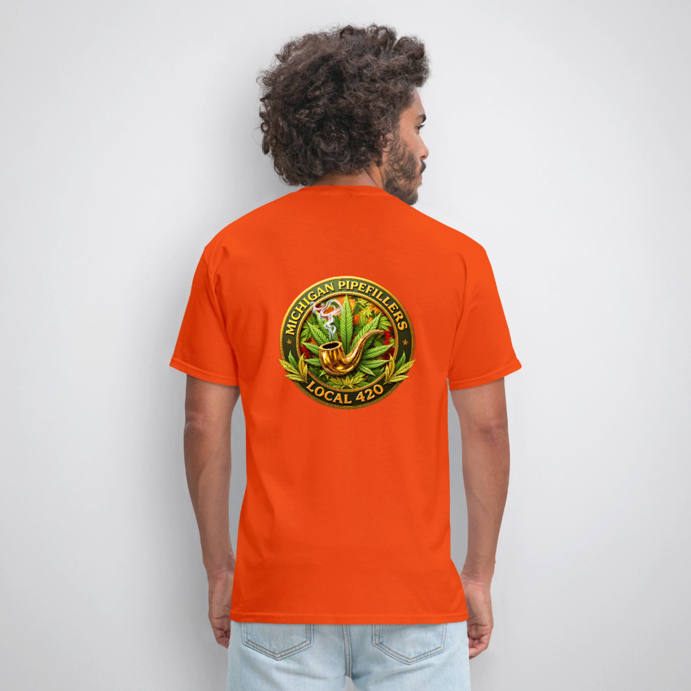 MICHIGAN PIPEFILLERS LOCAL 420 F/B DESIGN Men's T-Shirt - orange