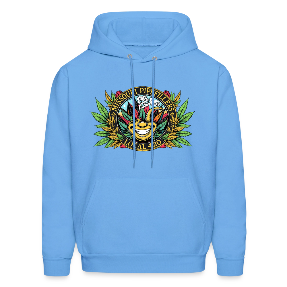 MISSOURI PIPEFILLERS LOCAL 420  F/B DESIGNS Men's Hoodie - carolina blue