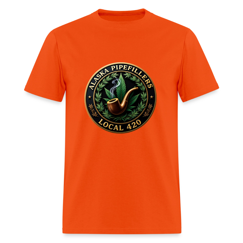 ALASKA PIPEFILLERS LOCAL 420 F/B DESIGN Men's T-Shirt - orange