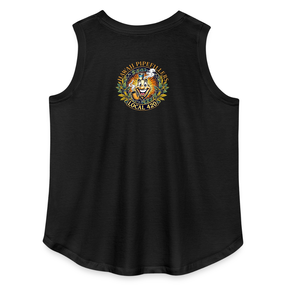 HAWAII PIPEFILLERS LOCAL 420 F/B DESIGN Women's Curvy Relaxed Tank Top - black