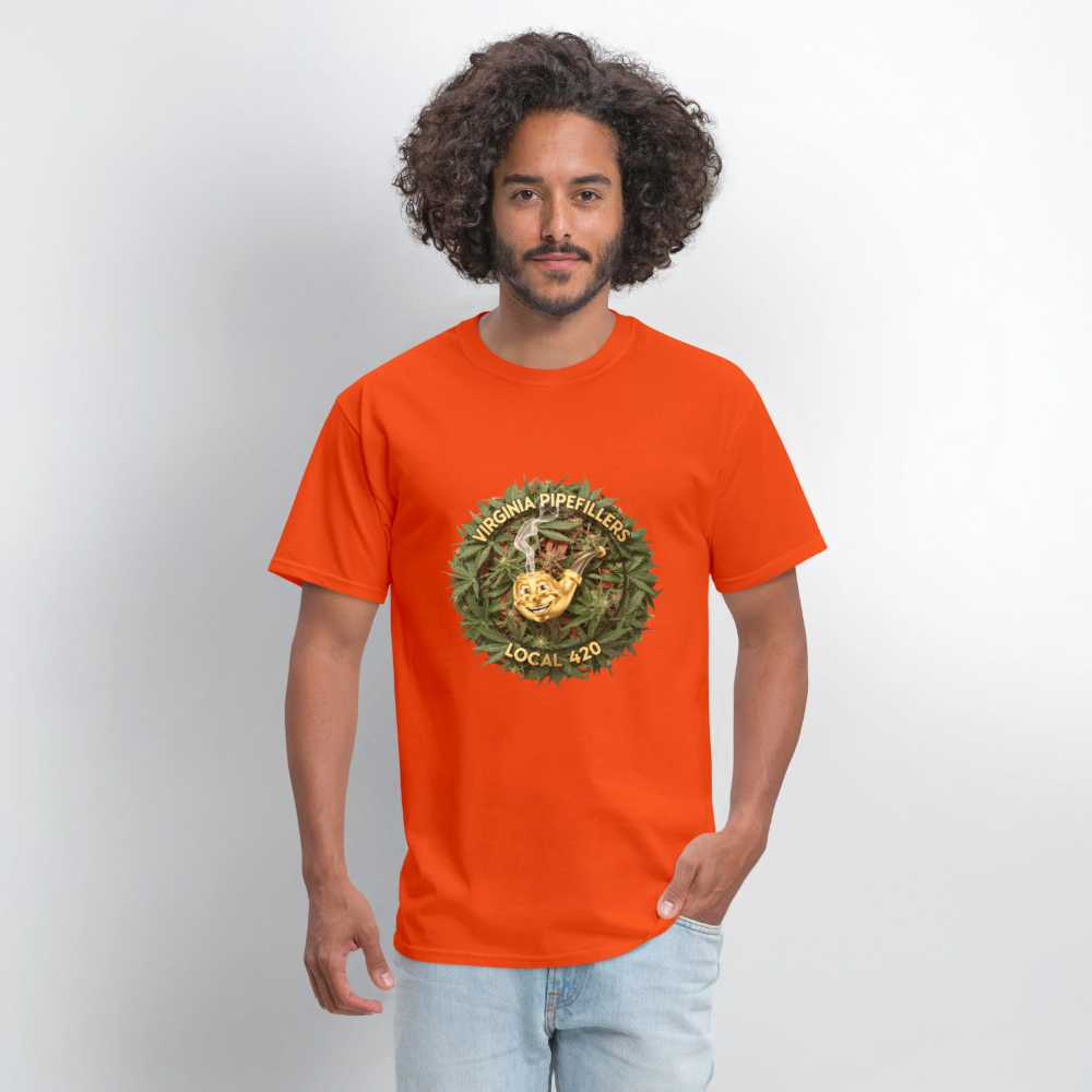 VIRGINIA PIPEFILLERS LOCAL 420 F/B DESIGN Men's T-Shirt - orange