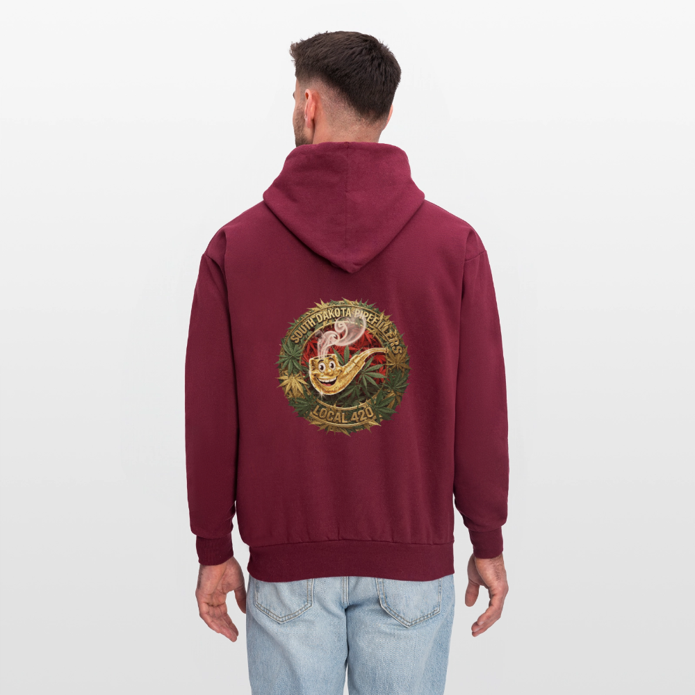 SOUTH DAKOTA PIPEFILLERS LOCAL 420  F/B DESIGN Men's Hoodie - burgundy