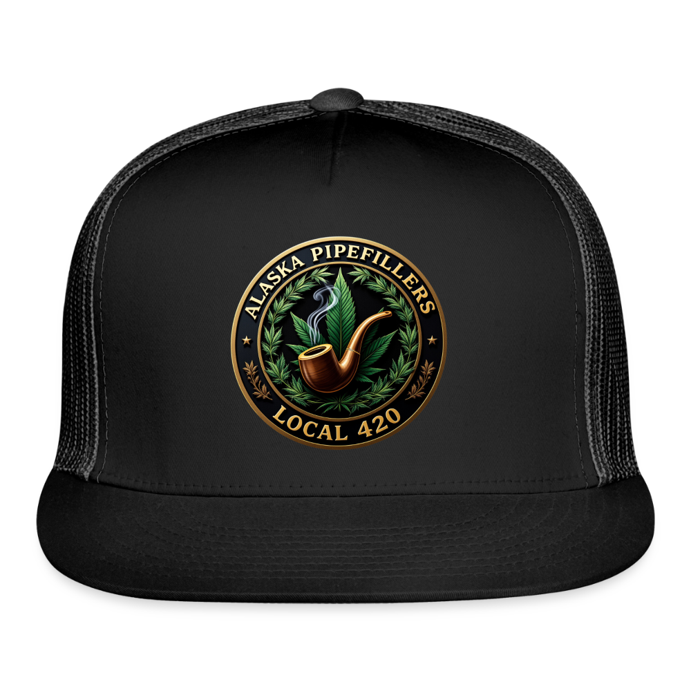 ALASKA PIPEFILLERS LOCAL 420 Trucker Hat - black/black