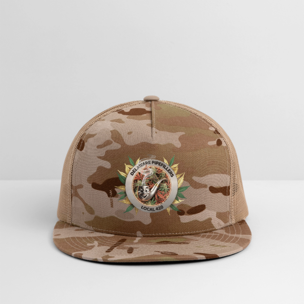 DELAWARE PIPEFILLERS LOCAL 420 CAMO Trucker Hat - MultiCam\tan
