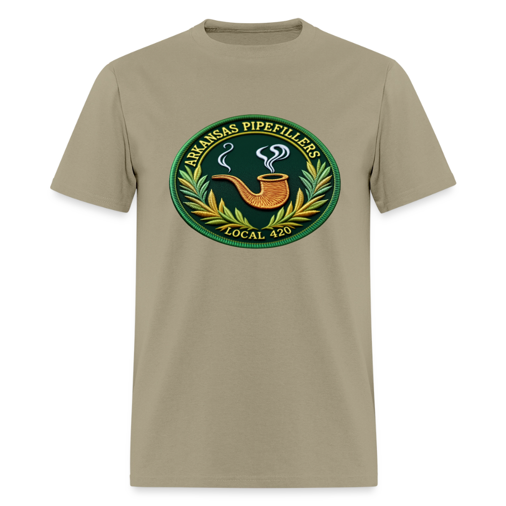 ARKANSAS PIPEFILLERS LOCAL 420 Men's T-Shirt - khaki