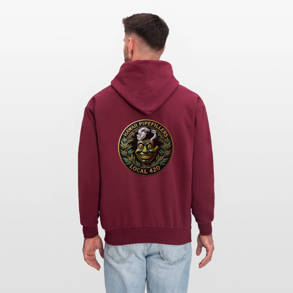 HAWAII PIPEFILLERS LOCAL 420 F/B DESIGN Men's Hoodie - burgundy