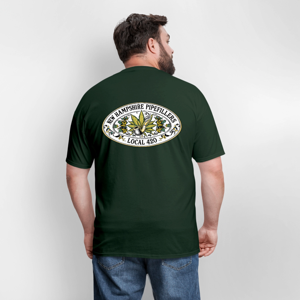 NEW HAMPSHIRE PIPEFILLERS LOCAL 420 2 EMBLEM Men's T-Shirt - forest green