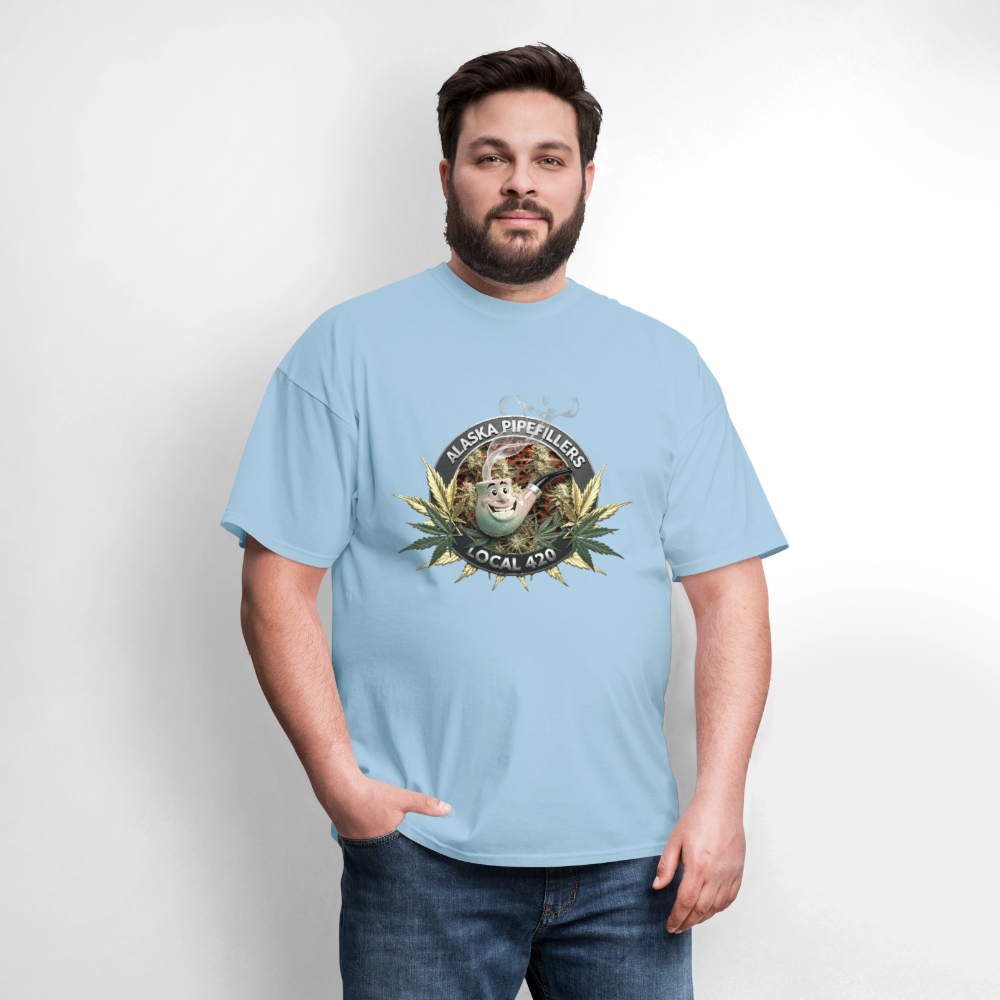 ALASKA PIPEFILLERS LOCAL 420 F/B DESIGN Men's T-Shirt - powder blue