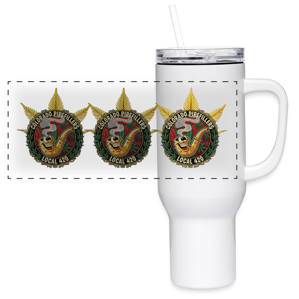 COLORADO PIPEFILLERS LOCAL 420 40oz Stainless Steel Travel Tumbler - white