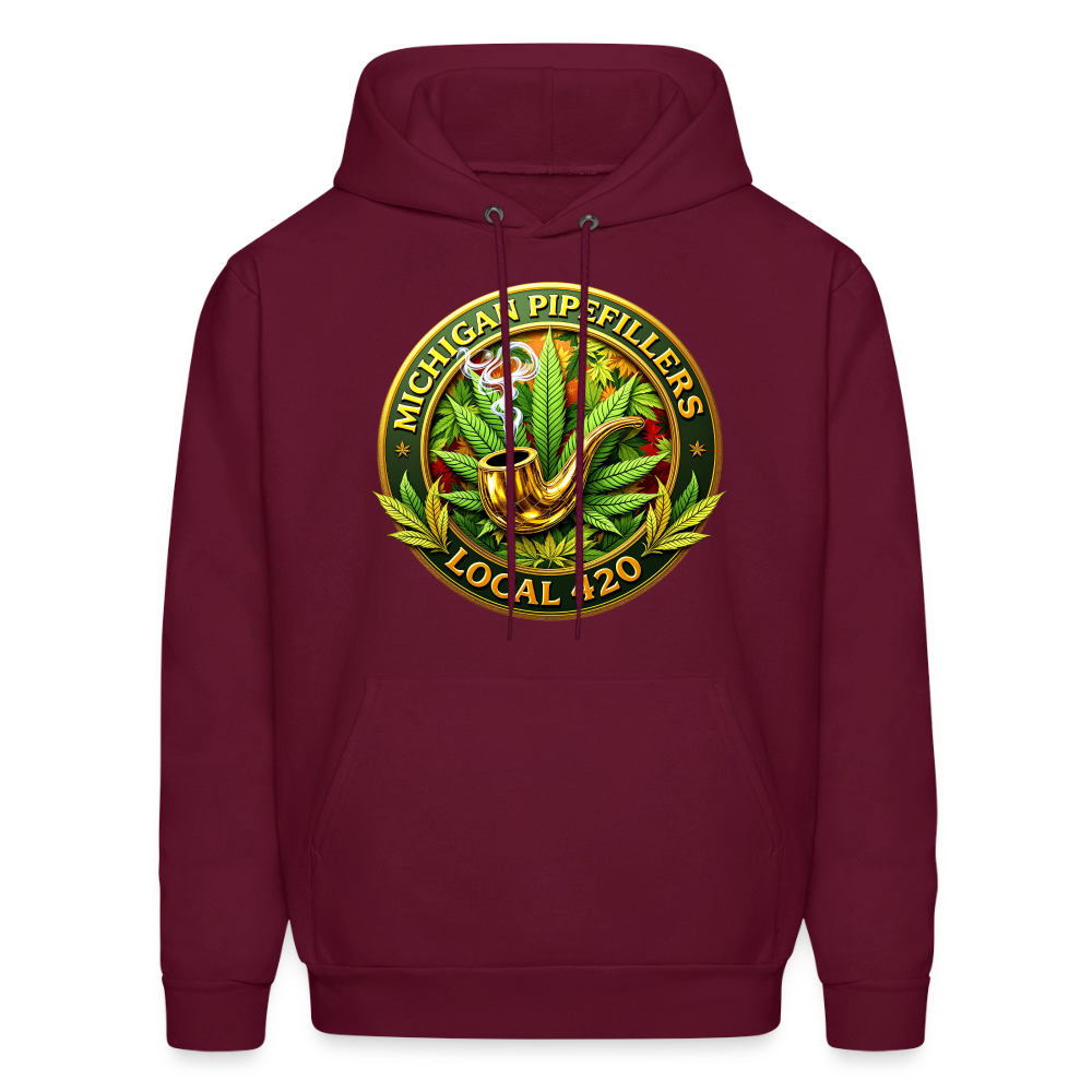 MICHIGAN PIPEFILLERS LOCAL 420 F/B DESIGN Men's Hoodie - burgundy