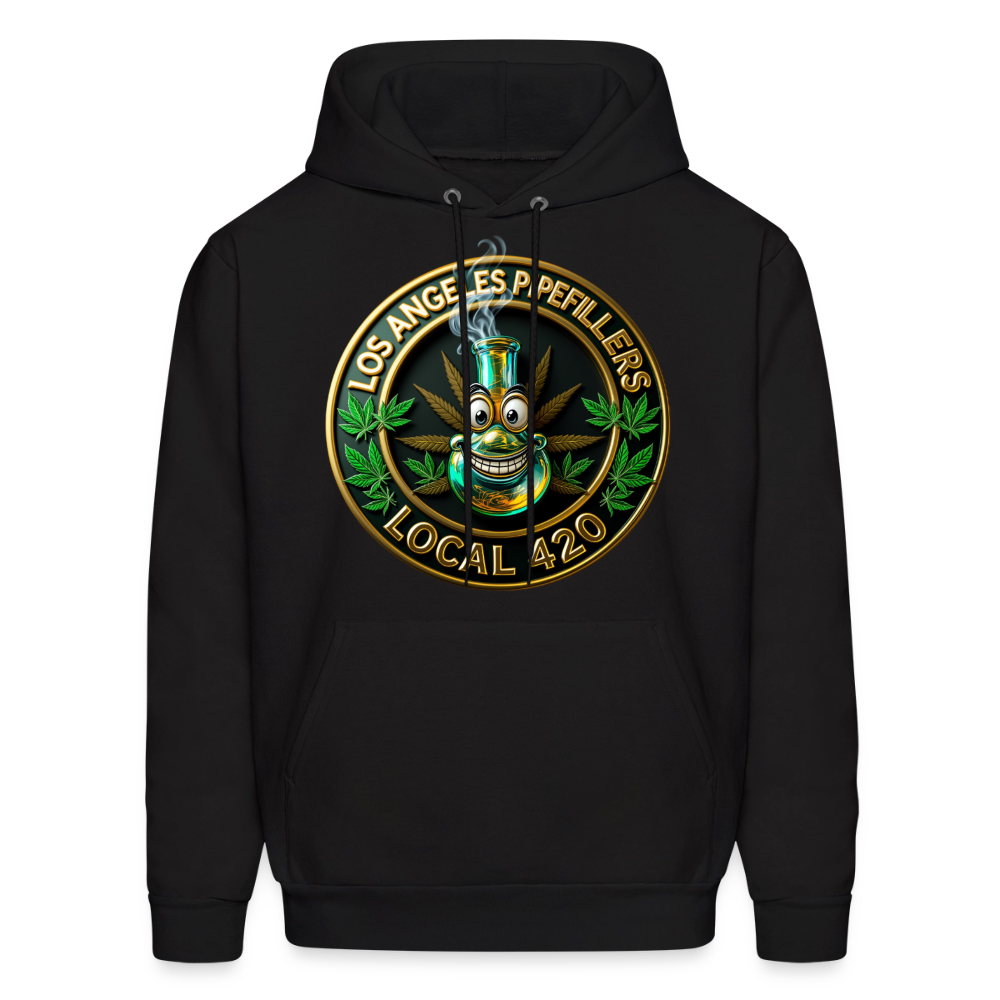 LOS ANGLES PIPEFILLERS LOCAL 420 2 EMBLEM Men's Hoodie - black