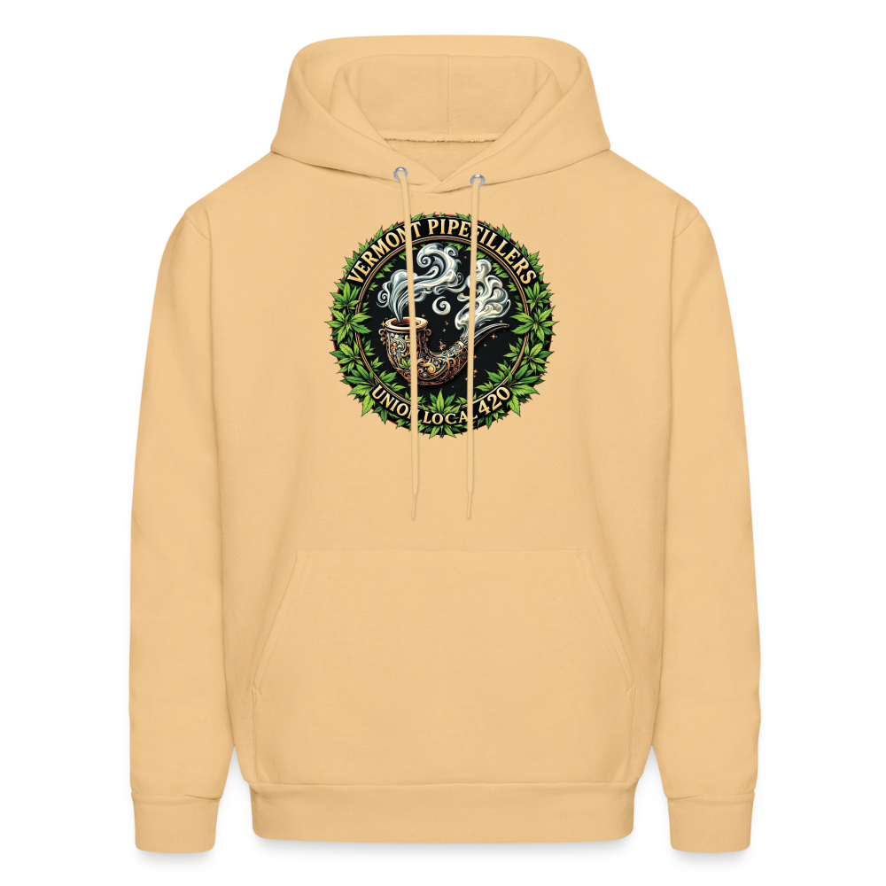 VERMONT PIPEFILLERS LOCAL 420 2 EMBLEM Men's Hoodie - light gold 