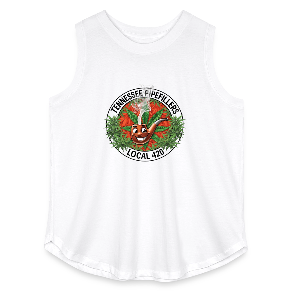 TENNESSEE PIPEFILLERS LOCAL 420 Women's Curvy Relaxed Tank Top - white