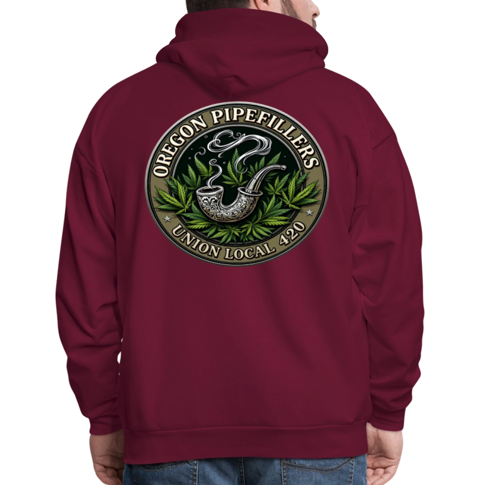 OREGON PIPEFILLERS LOCAL 420 2 EMBLEM Men's Hoodie - burgundy