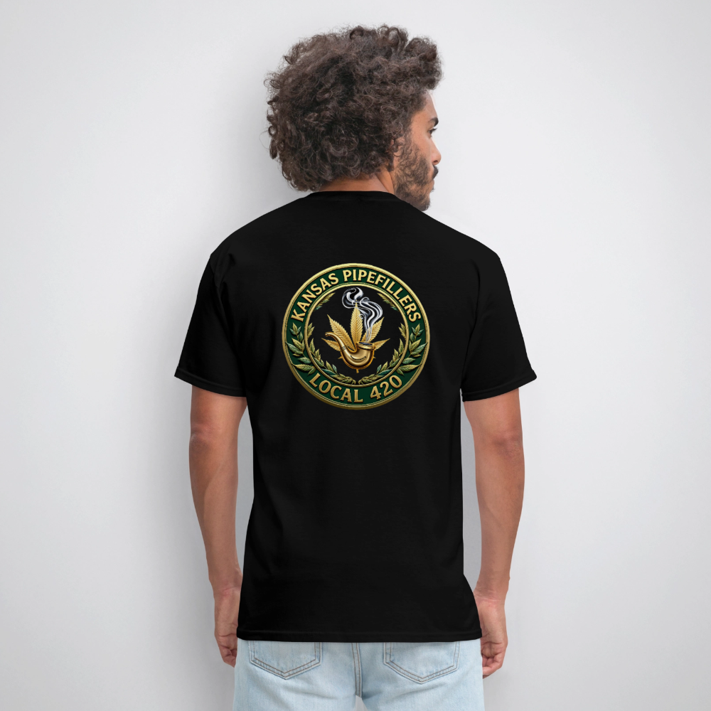 KANSAS PIPEFILLERS LOCAL 420 F/B DESIGNS Men's T-Shirt - black