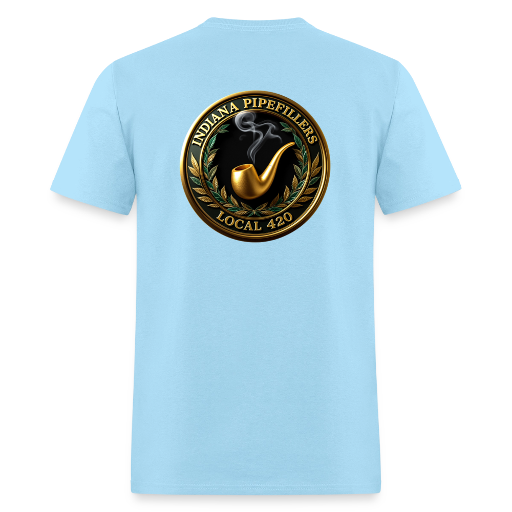 INDIANA PIPEFILLERS LOCAL 420 F/B DESIGN Men's T-Shirt - powder blue