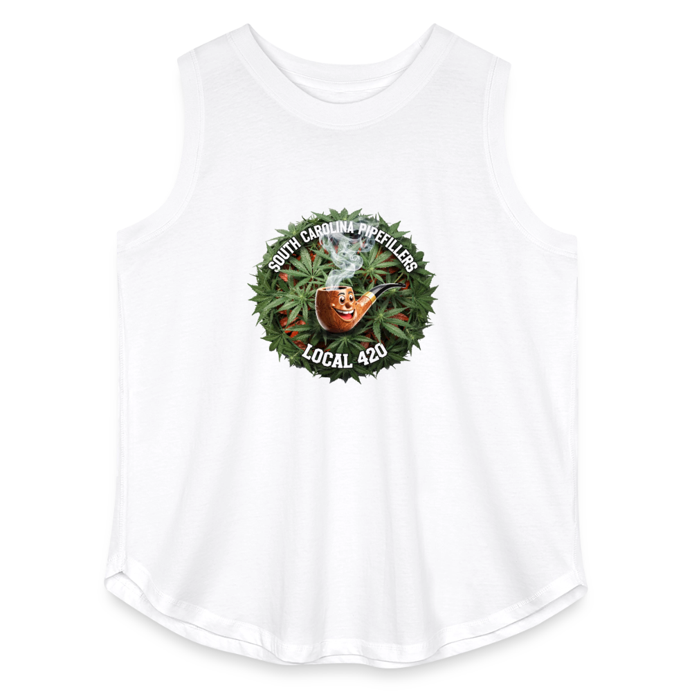 SOUTH CAROLINA PIPEFILLERS LOCAL 420 Women's Curvy Relaxed Tank Top - white