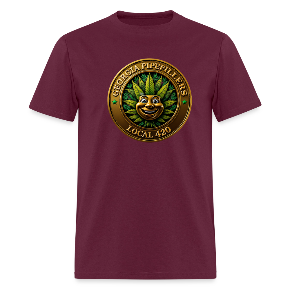GEORGIA PIPEFILLERS LOCAL 420 F/B DESIGN  Men's T-Shirt - burgundy