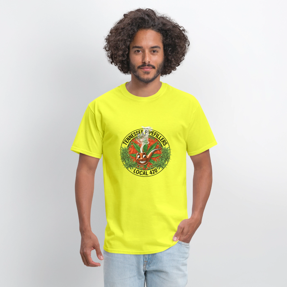 TENNESSEE PIPEFILLERS LOCAL 420 Men's T-Shirt - safety green