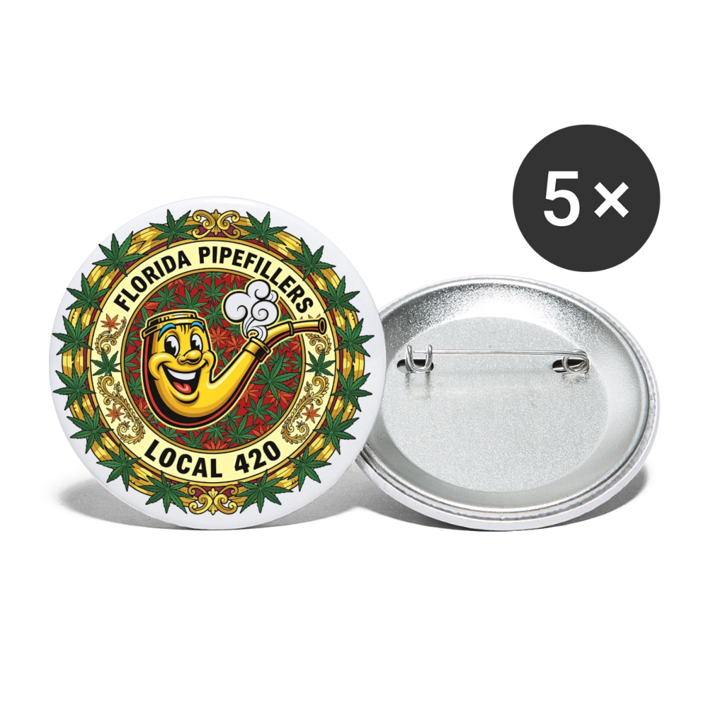 FLORIDA PIPEFILLERS LOCAL 420 Union Buttons small 1'' (5-pack) 2 - white
