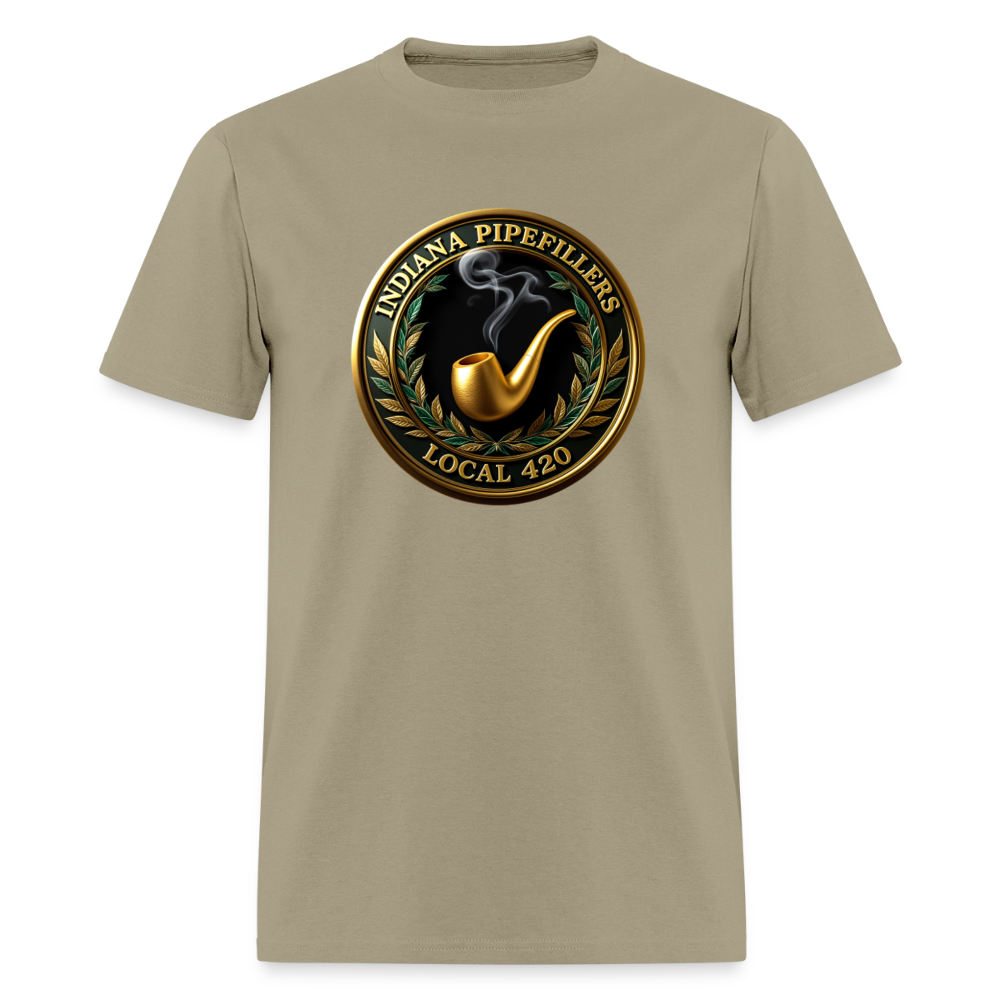 INDIANA PIPEFILLERS LOCAL 420 Men's T-Shirt - khaki