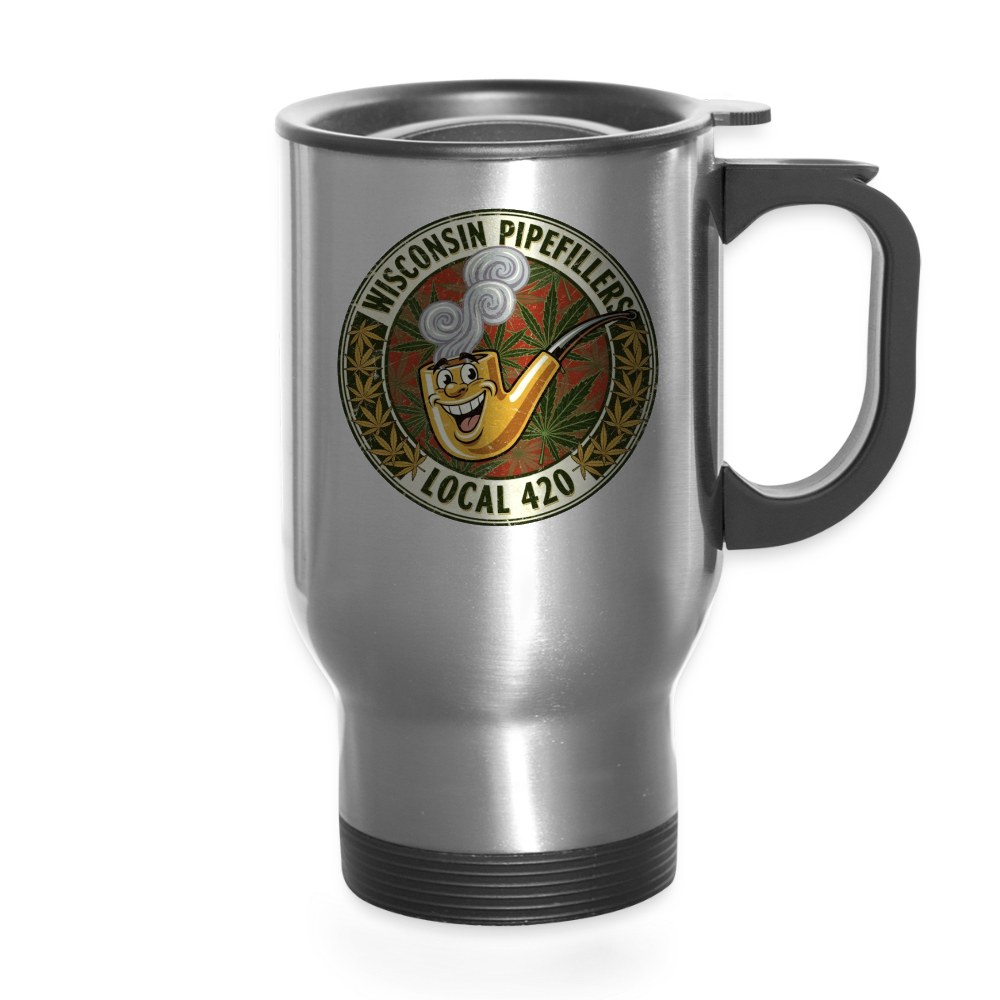 WISCONSIN PIPEFILLERS LOCL 420 Stainless Steel Travel Mug - silver