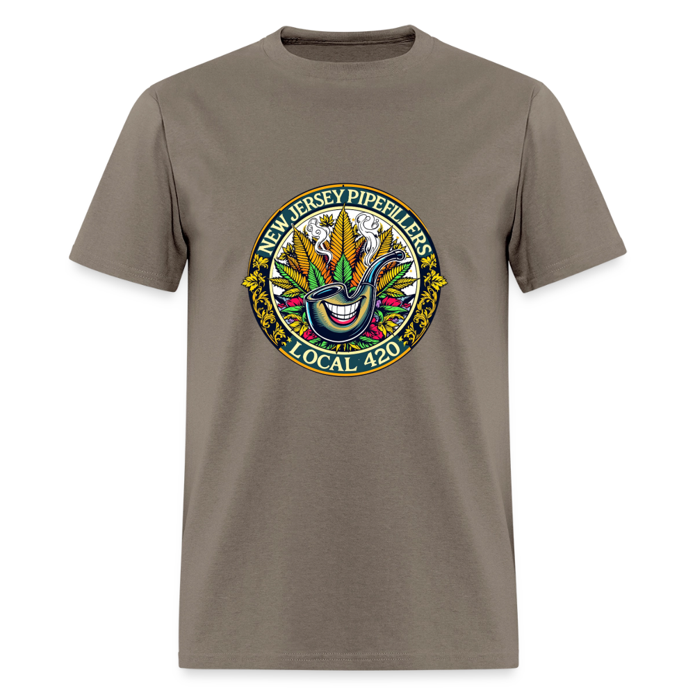 NEW JERSEY PIPEFILLERS LOCAL 420 F/B DESIGN Men's T-Shirt - safari