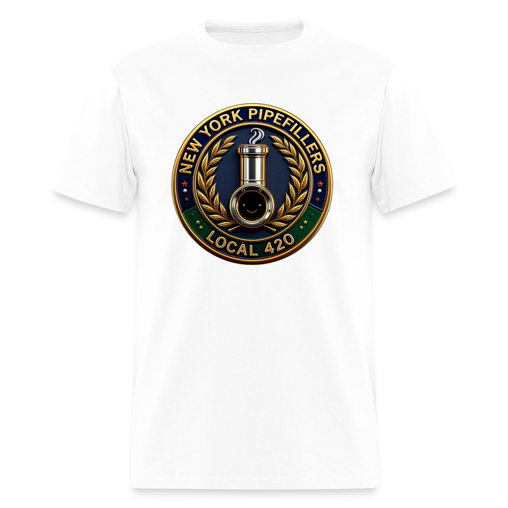 NEW YORK PIPEFILLERS LOCAL 420 Men's T-Shirt - white