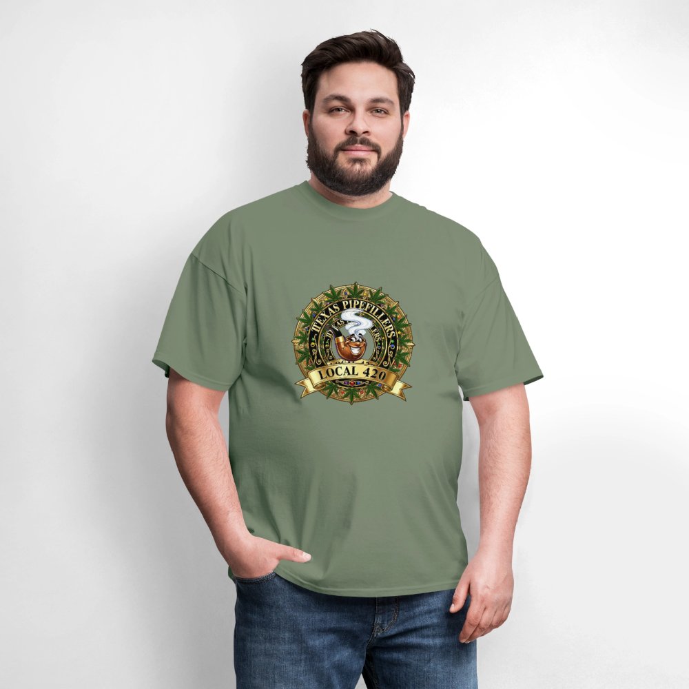 TEXAS PIPEFILLERS LOCAL 420 Men's T-Shirt - military green