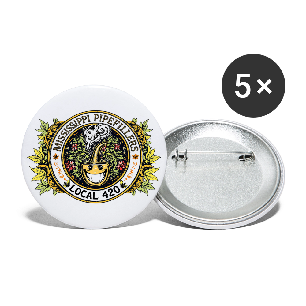 MISSISSIPPI PIPEFILLERS LOCAL 420 Union Buttons small 1'' (5-pack) - white