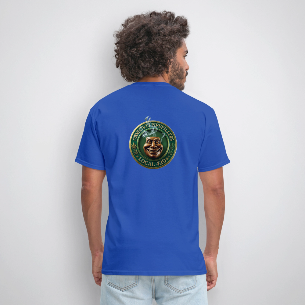 CONNECTICUT PIPEFILLERS LOCAL 420 F/B DESIGN Men's T-Shirt - royal blue