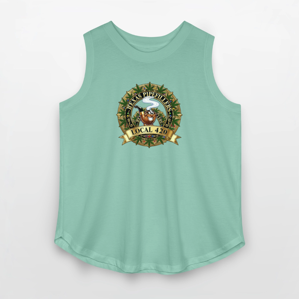 TEXAS PIPEFILLERS LOCAL 420 F/B DESIGN Women's Curvy Relaxed Tank Top - saltwater