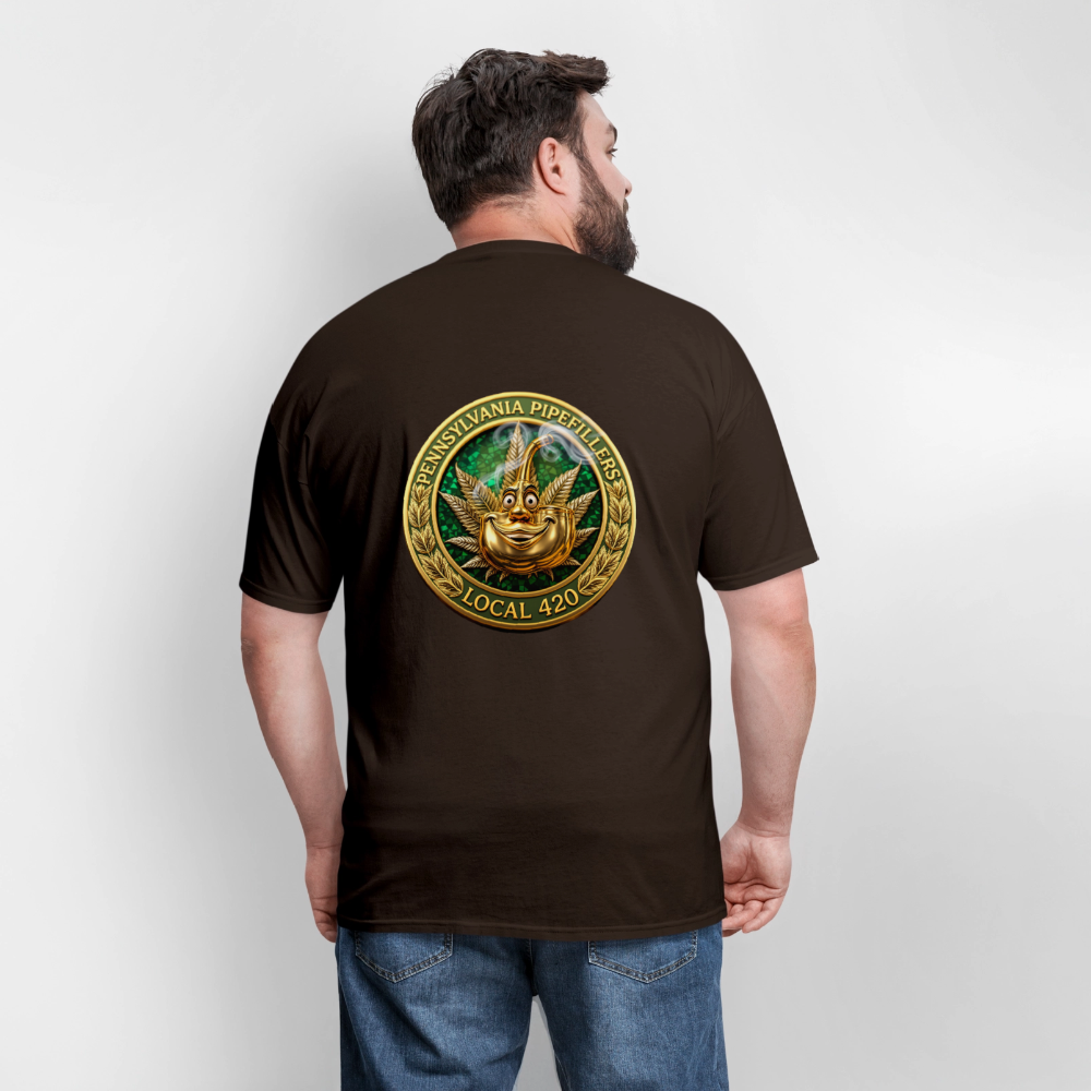 PENNSYLVANIA PIPEFILLERS LOCAL 420 F/B DESIGNS Men's T-Shirt - brown