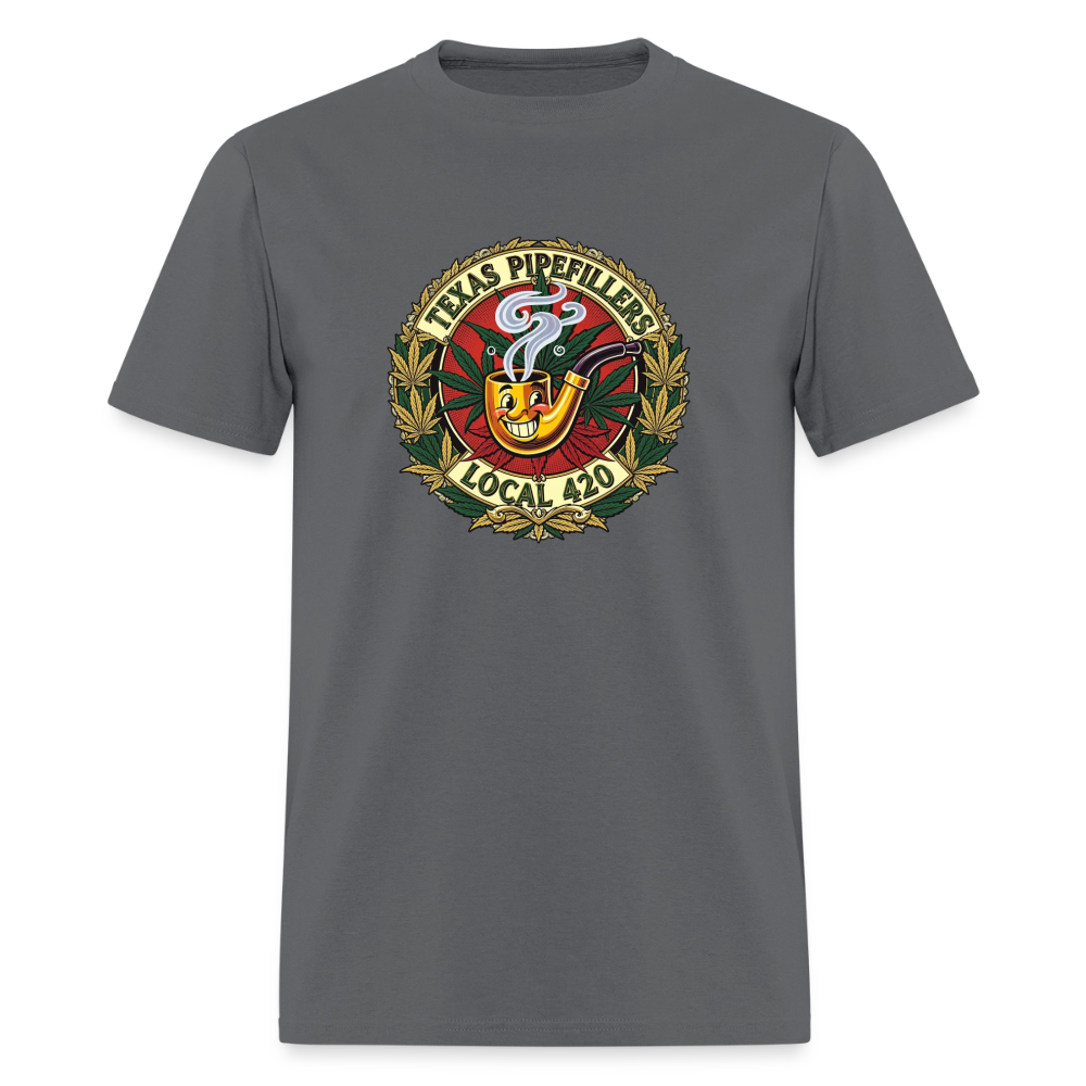 TEXAS PIPEFILLERS LOCAL 420 F.B DESIGN Men's T-Shirt - charcoal
