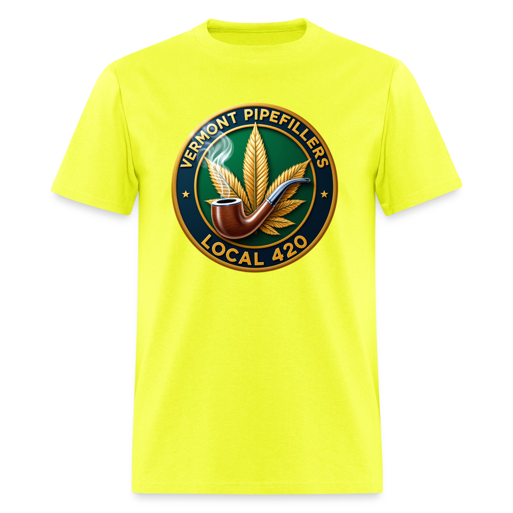 VERMONT PIPEFILLERS LOCAL 420 Men's T-Shirt - safety green