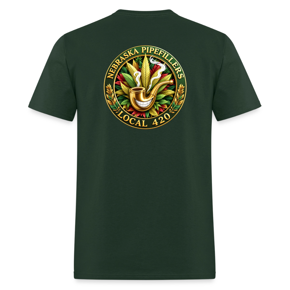 NEBRASKA PIPEFILLERS LOCAL 420 F/B DESIGNS Men's T-Shirt - forest green